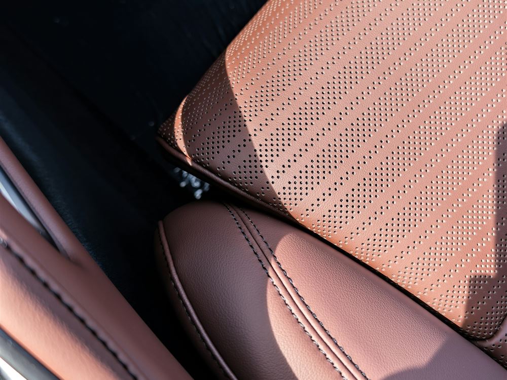 Stock photo: close-up of a clean leather seat